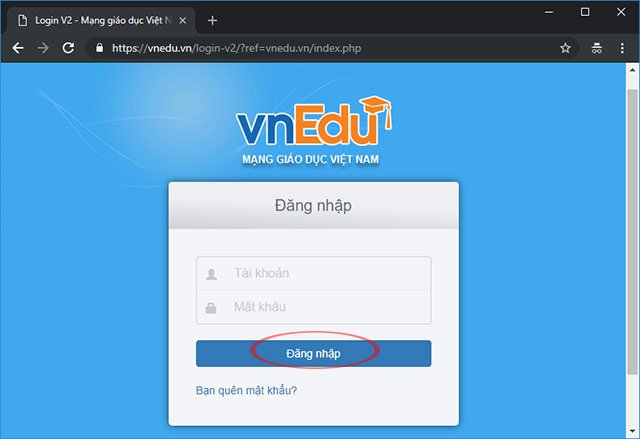 Cách đăng nhập VnEdu qua Website
