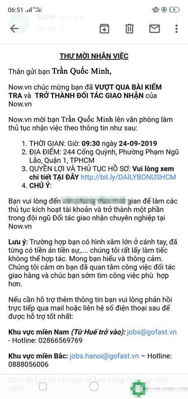 Hoàn thành bài kiểm tra và chờ Email nhận việc