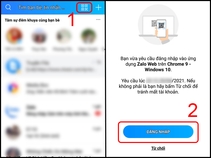 Cách đăng nhập chat.zalo.me bằng mã QR