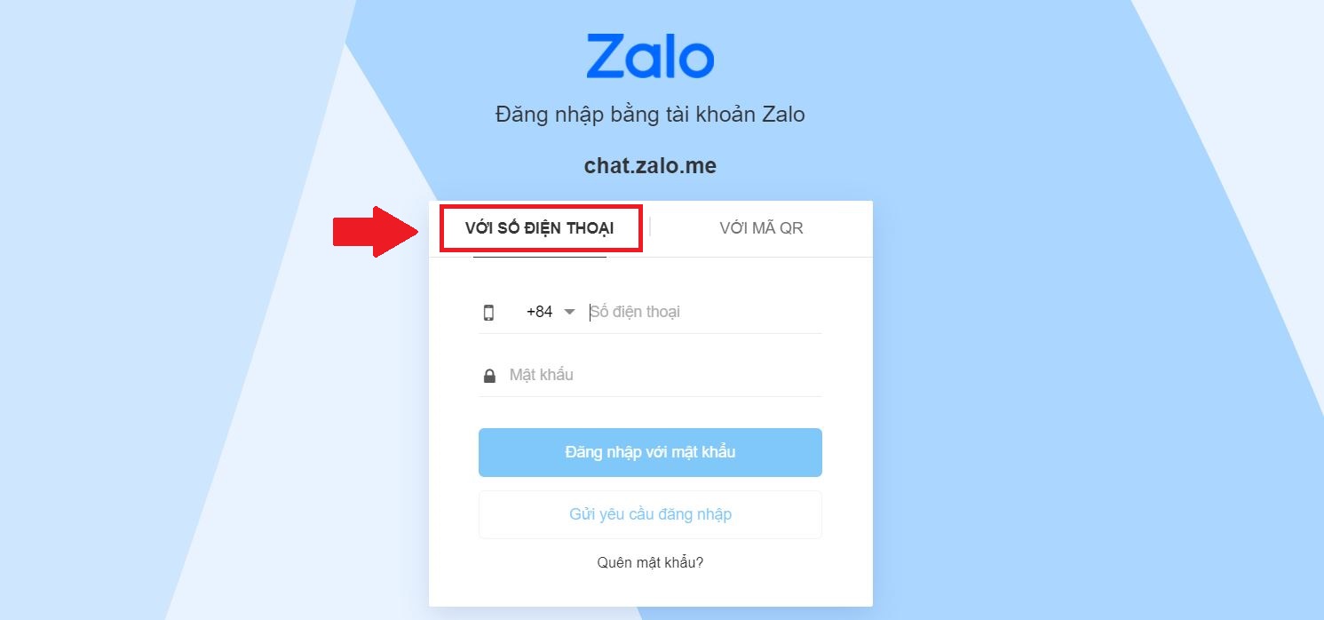 Cách đăng nhập chat.zalo.me bằng số điện thoại