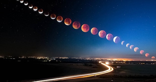 Sự thay đổi của Mặt trăng trong một ngày diễn ra hiện tượng trăng máu.