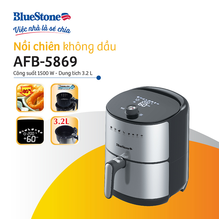 Nồi chiên không dầu điện tử Bluestone AFB-5869