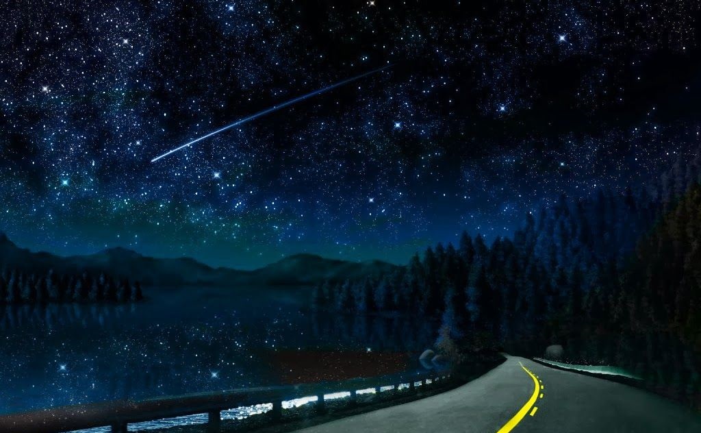 Một bức tranh 3D bầu trời tuyệt đẹp về một đêm buồn