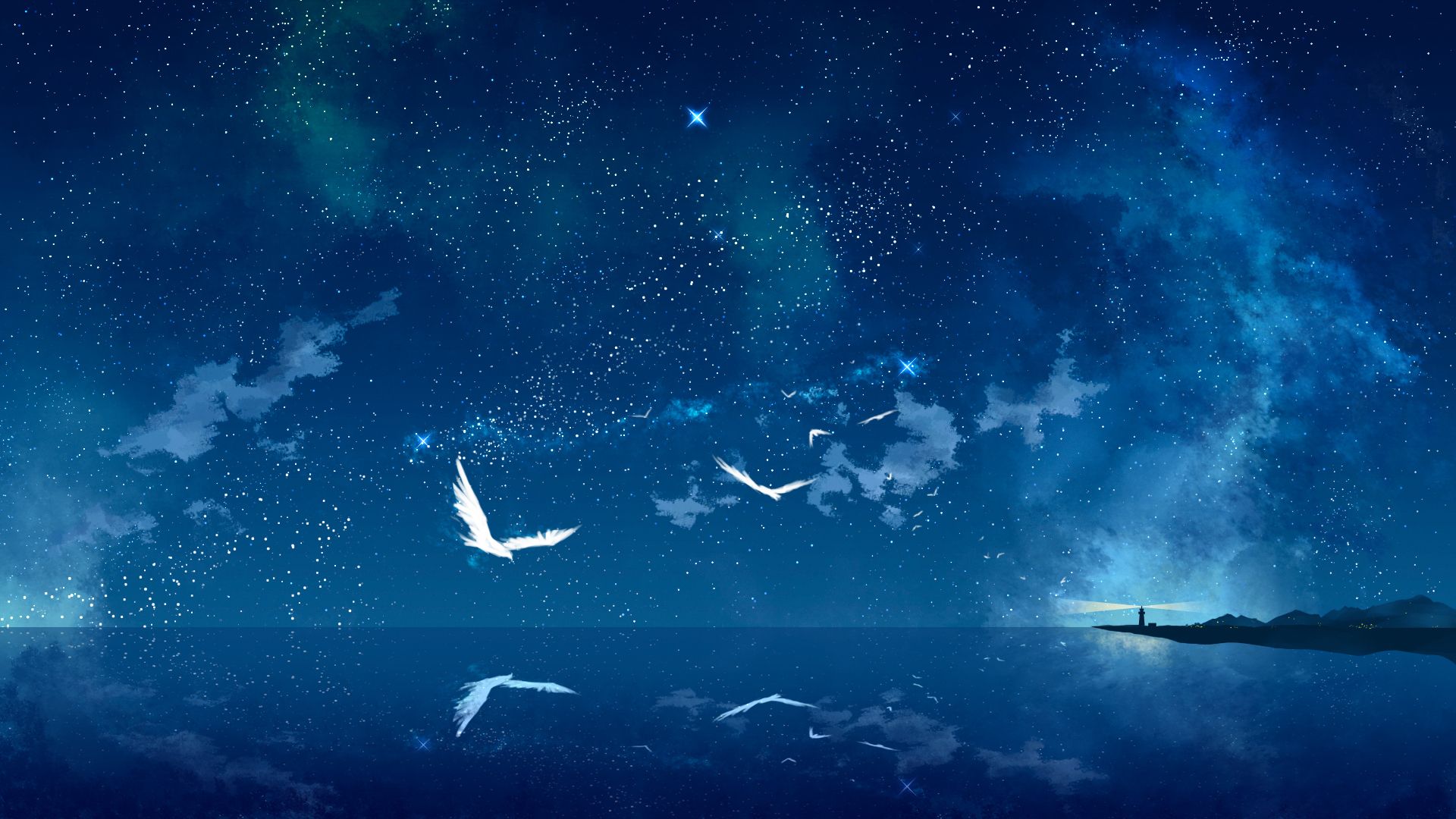 Hình ảnh đẹp về bầu trời đêm anime