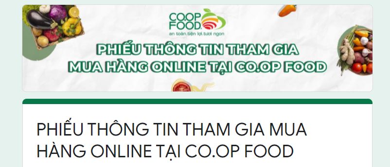Cách mua hàng siêu thị Co.opmart online qua form đăng ký