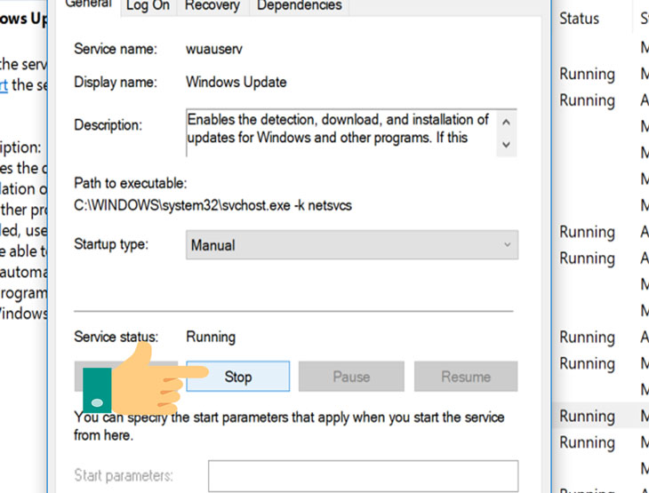 Cách tắt update Windows 10 bằng Services