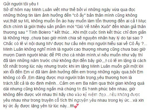 Những lời xin lỗi trong tình yêu