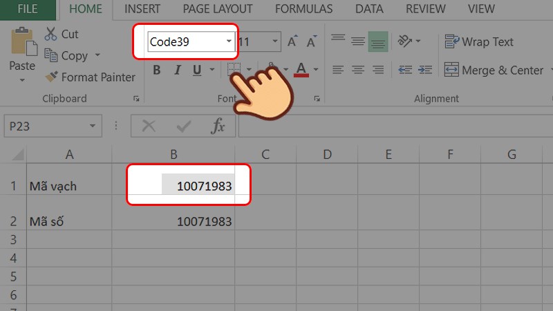 Cách tạo mã vạch bằng Excel