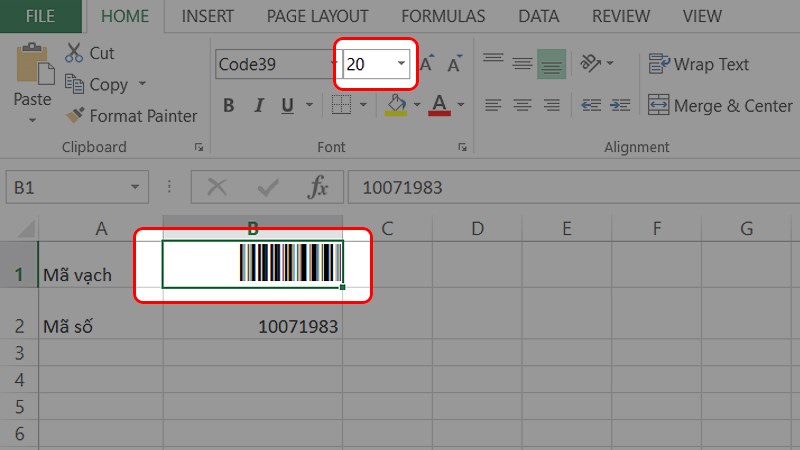 Cách tạo mã vạch bằng Excel