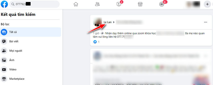 Cách tìm Facebook bằng số điện thoại trên máy tính