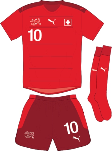 Áo đấu sân nhà đội tuyển Thụy Sĩ tại vòng loại World Cup 2022 châu Âu.