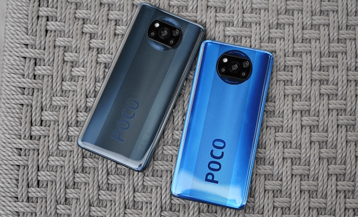 Điện thoại Xiaomi POCO X3 có 2 màu xanh và xám