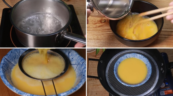 Làm trứng hấp nước tương