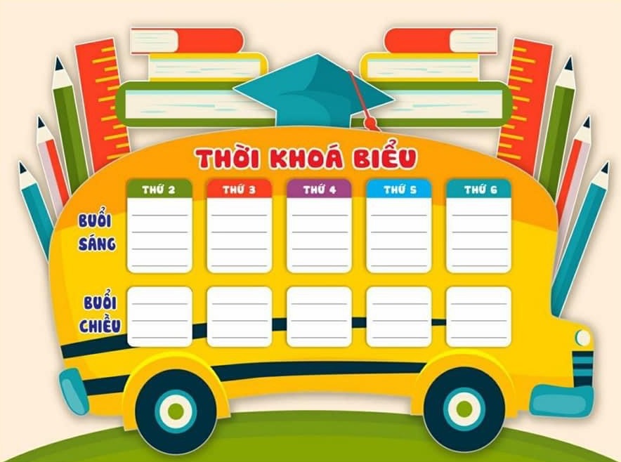 Mẫu thời khóa biểu lớp 4