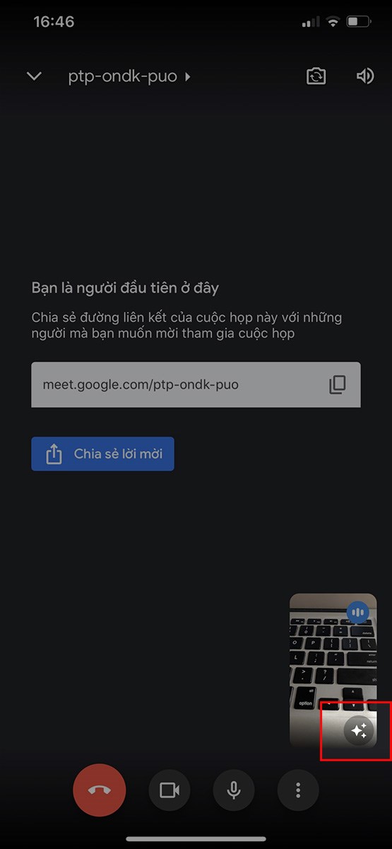 Cách dùng filter trên Google Meet trên điện thoại