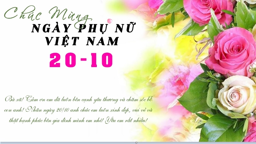 Mẫu thiệp chúc mừng 20/10 cho bạn gái, vợ