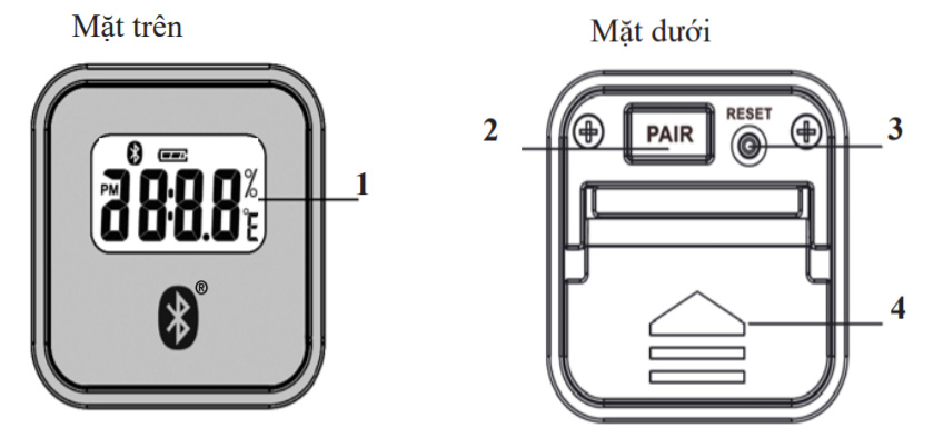 Cấu tạo mặt trên/dưới thiết bị