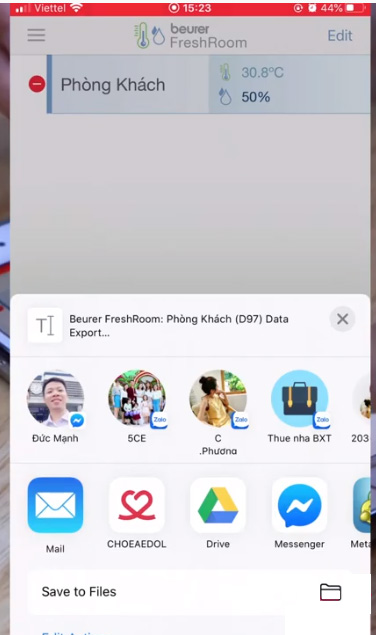 Màn hình hiển thị xuất file thành công