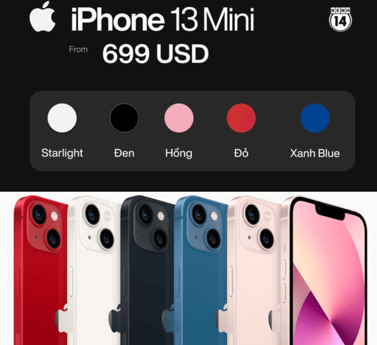 iPhone 13 mini 5 màu