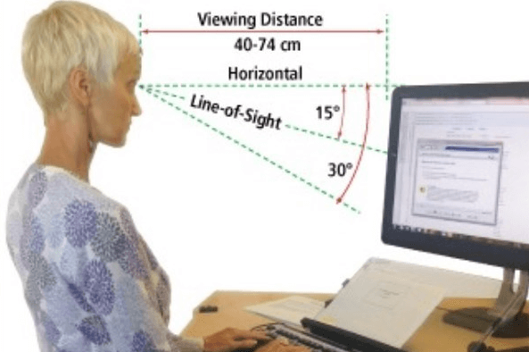 Giữ khoảng cách hợp lý với màn hình thiết bị học online giúp bảo vệ mắt