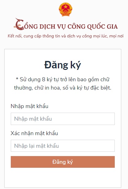 Cách đăng ký Cổng Dịch vụ công Quốc gia