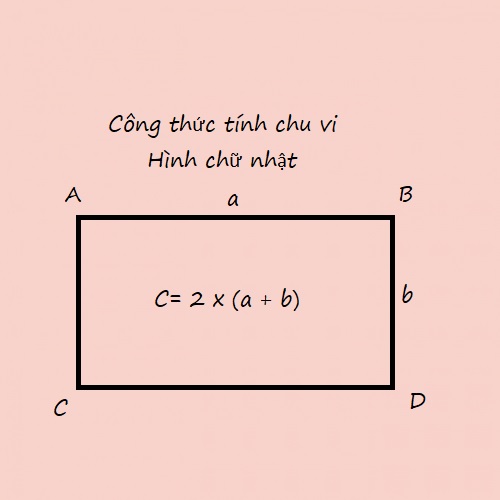 Công thức tính chu vi hình chữ nhật