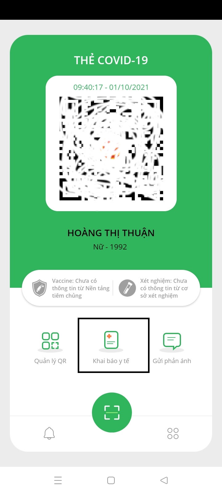 Cách sửa thông tin trên PC-Covid