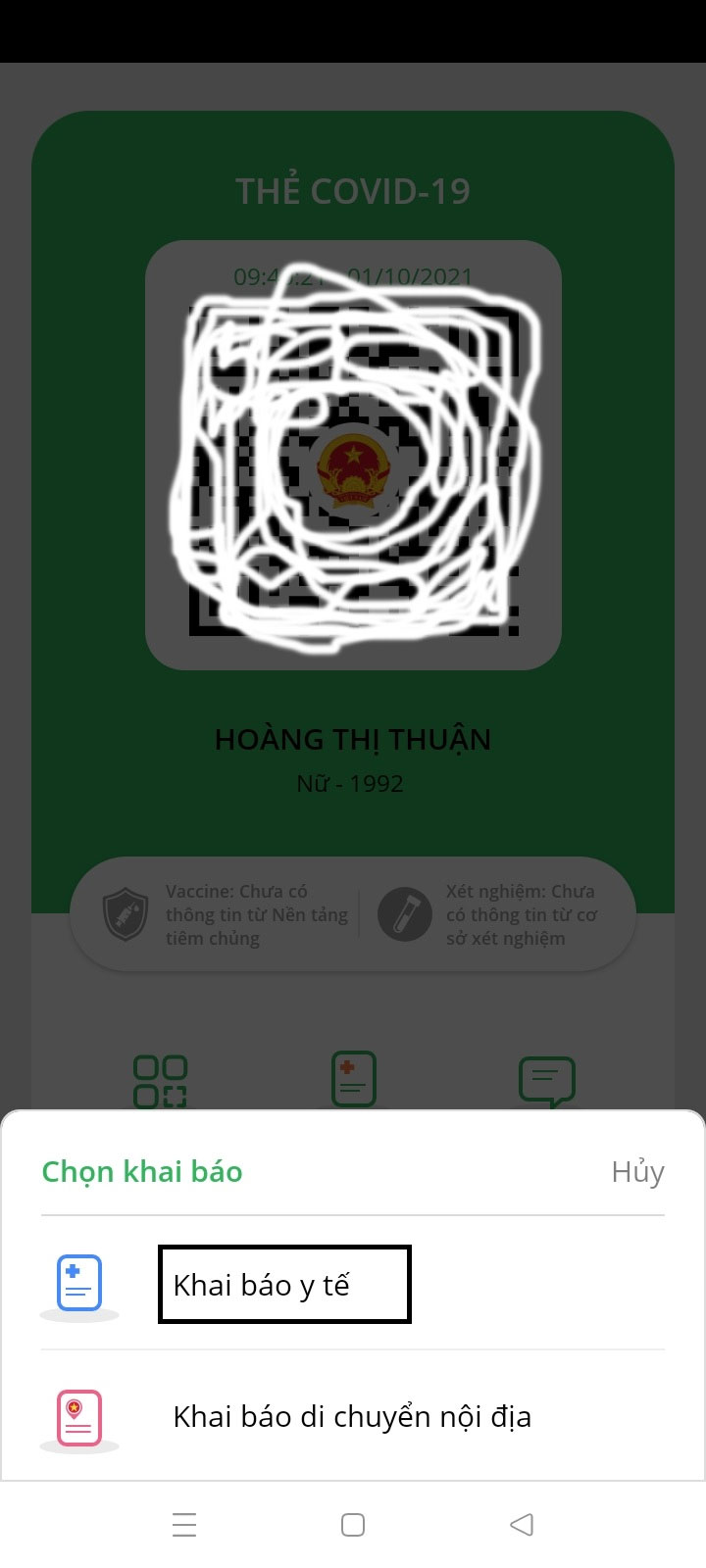 Cách sửa thông tin trên PC-Covid