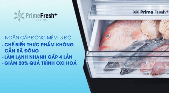 Công nghệ cấp đông mềm Prime Fresh+ trên tủ lạnh Panasonic