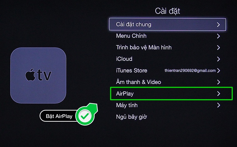 Cách kết nối iPhone với tivi Samsung bằng AirPlay