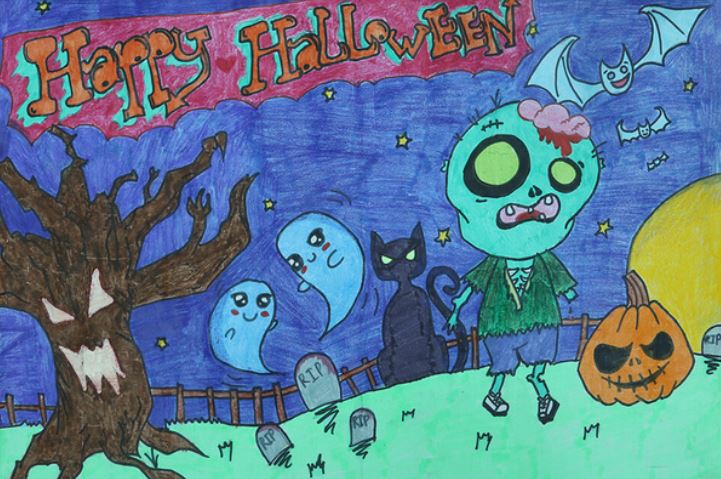 Vẽ tranh Halloween đơn giản và đẹp