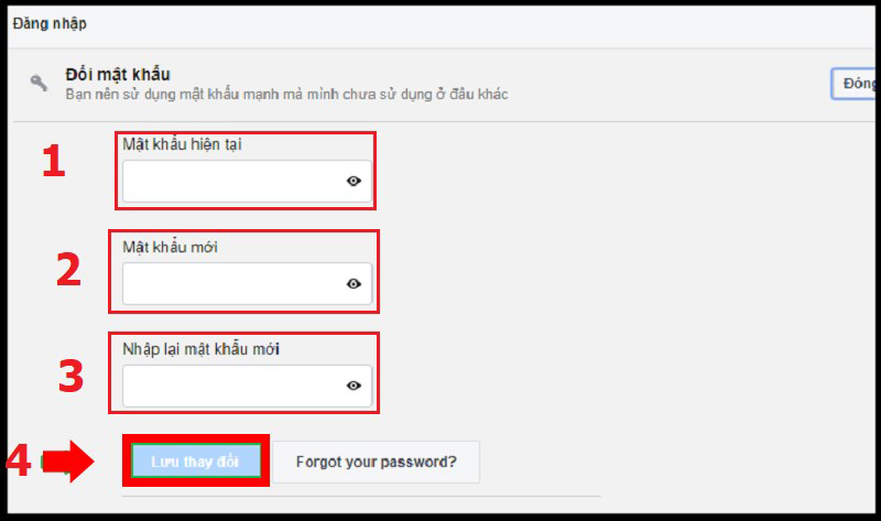 Nhấn chọn Chỉnh sửa tại mục Đổi mật khẩu