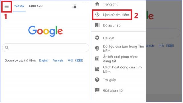 Cách xóa lịch sử tìm kiếm trên Google cho điện thoại