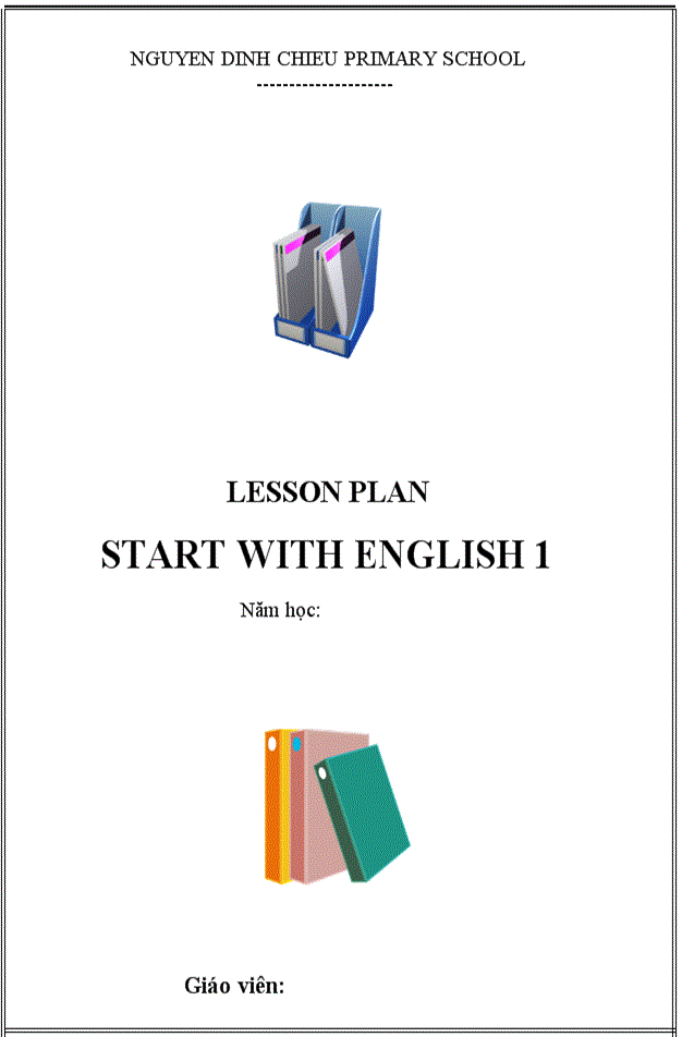 Bìa giáo án tiếng Anh