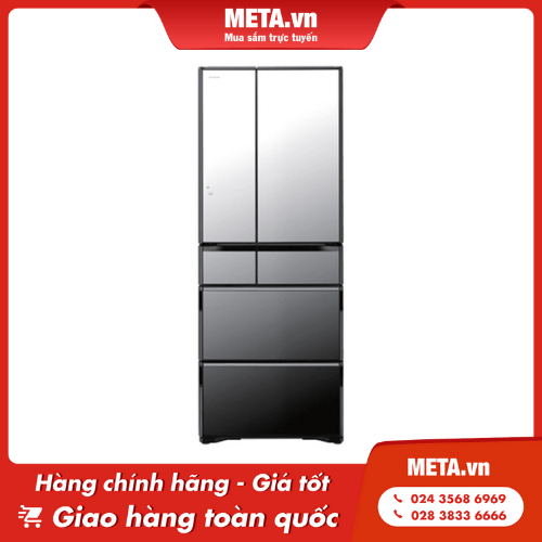 Tủ lạnh Hitachi Inverter 536 lít R-G520GV (X) - Gương pha lê