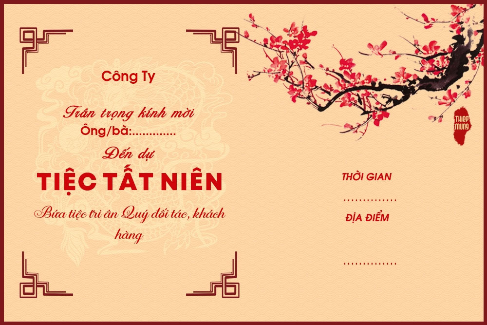 các mẫu thiệp mời tất niên đẹp