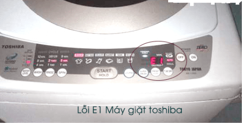 Lỗi E1 máy giặt Toshiba như thế nào?