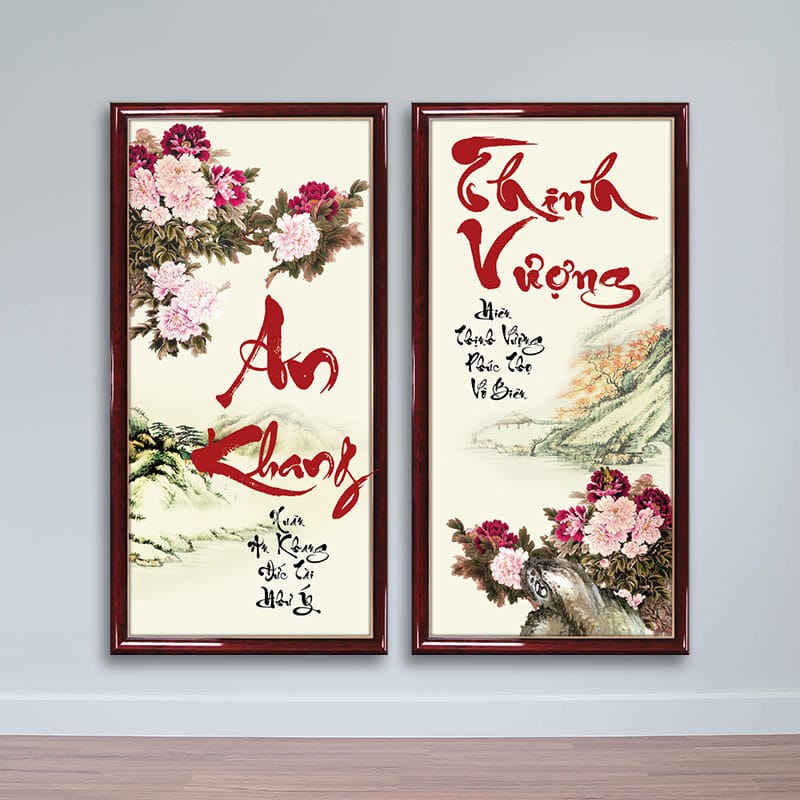 Mẫu chữ thư pháp an khang thịnh vượng
