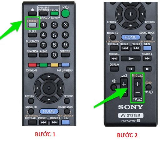 Điều chỉnh âm lượng của mic: Bạn nhấn nút KARAOKE trên remote rồi nhấn nút +/- trong MIC.  tiết diện