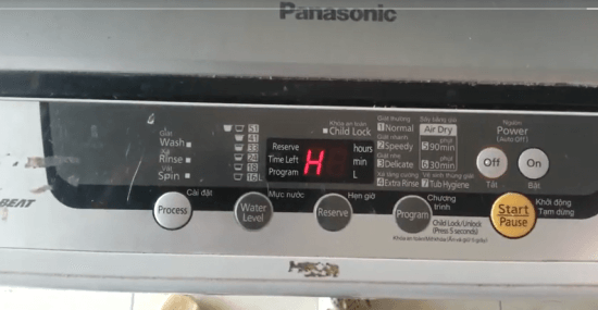 Lỗi H12 máy giặt Panasonic cửa trên