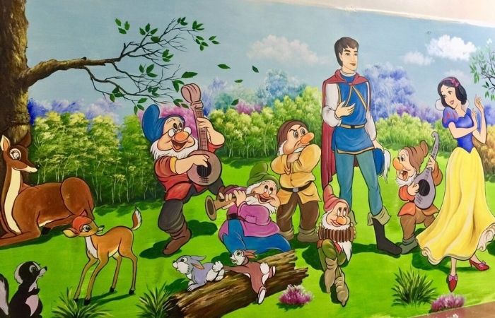 bức tranh tường mẫu giáo đơn giản
