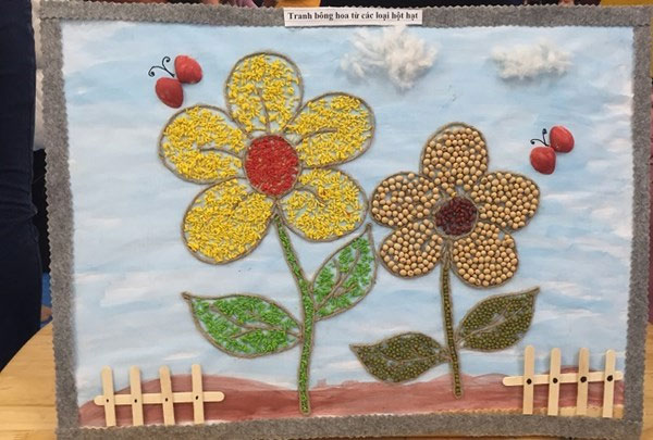 Cách vẽ tranh sáng tạo cho trẻ mẫu giáo bằng hạt giống.