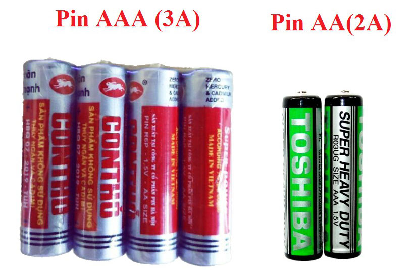 Phân biệt giữa pin AA và AAA