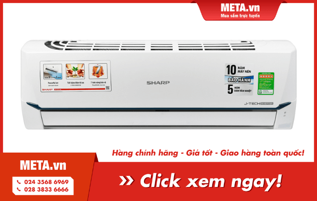 Điều hòa Sharp 1 chiều inverter 9000BTU AH-X9XEW (Gas R32)