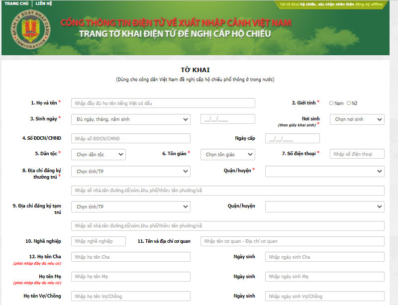 Cách làm hộ chiếu trực tuyến