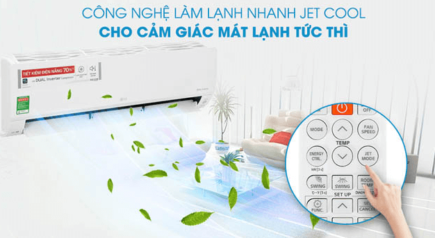 Chế độ Jet Cool trên máy lạnh LG là chế độ làm lạnh siêu nhanh