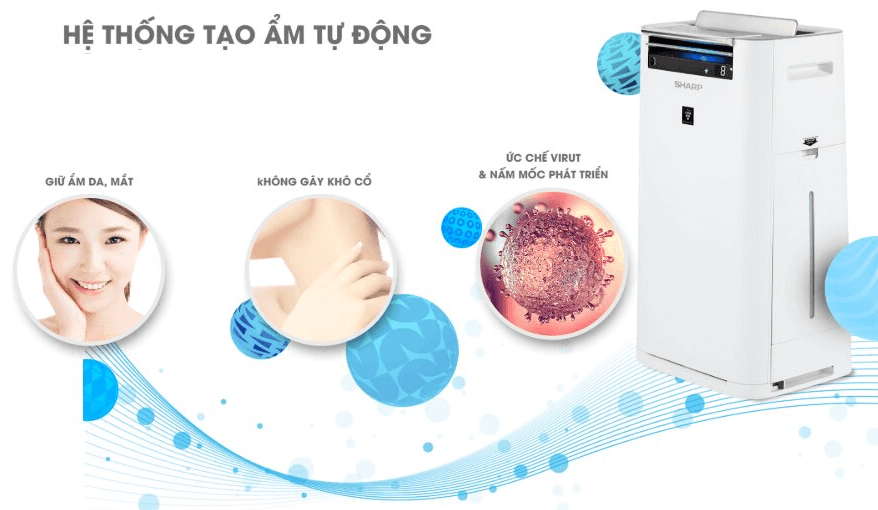 Máy lọc không khí có hệ thống tạo ẩm, nhưng không có tác dụng điều chỉnh nhiệt độ