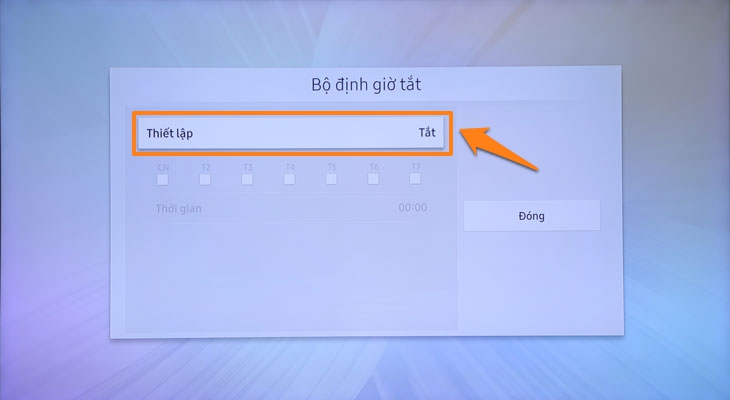 Giờ tắt trên Samsung TV