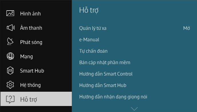 Tắt chế độ demo TV Samsung