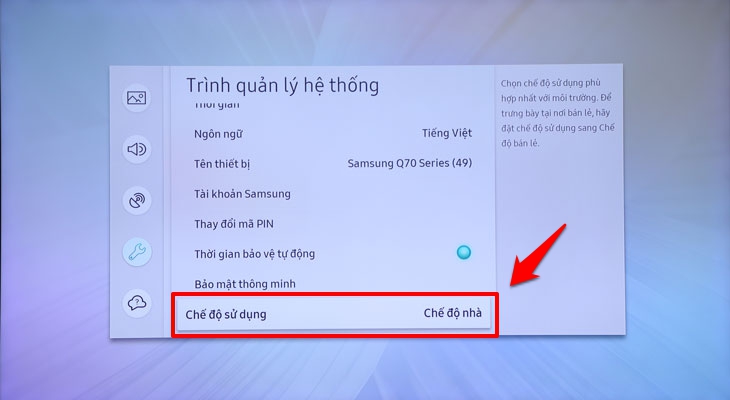 Tắt chế độ demo trên Samsung TV